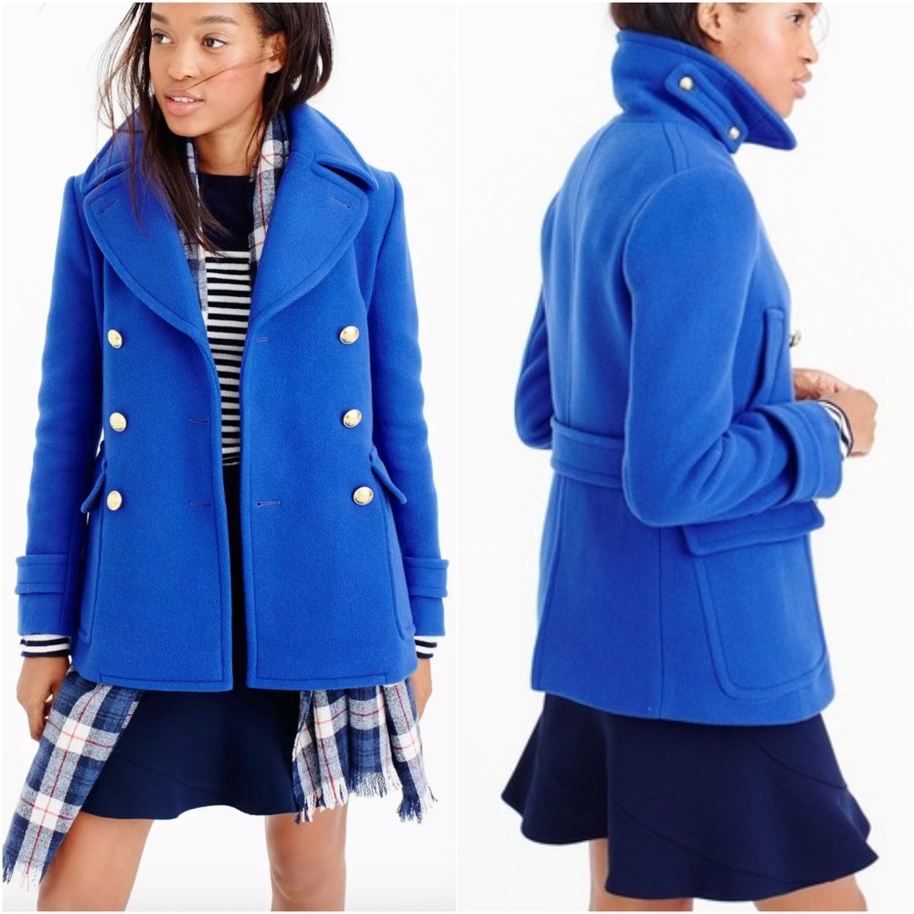 J. Crew Majesty Peacoat Stadium Wool Cobalt blue